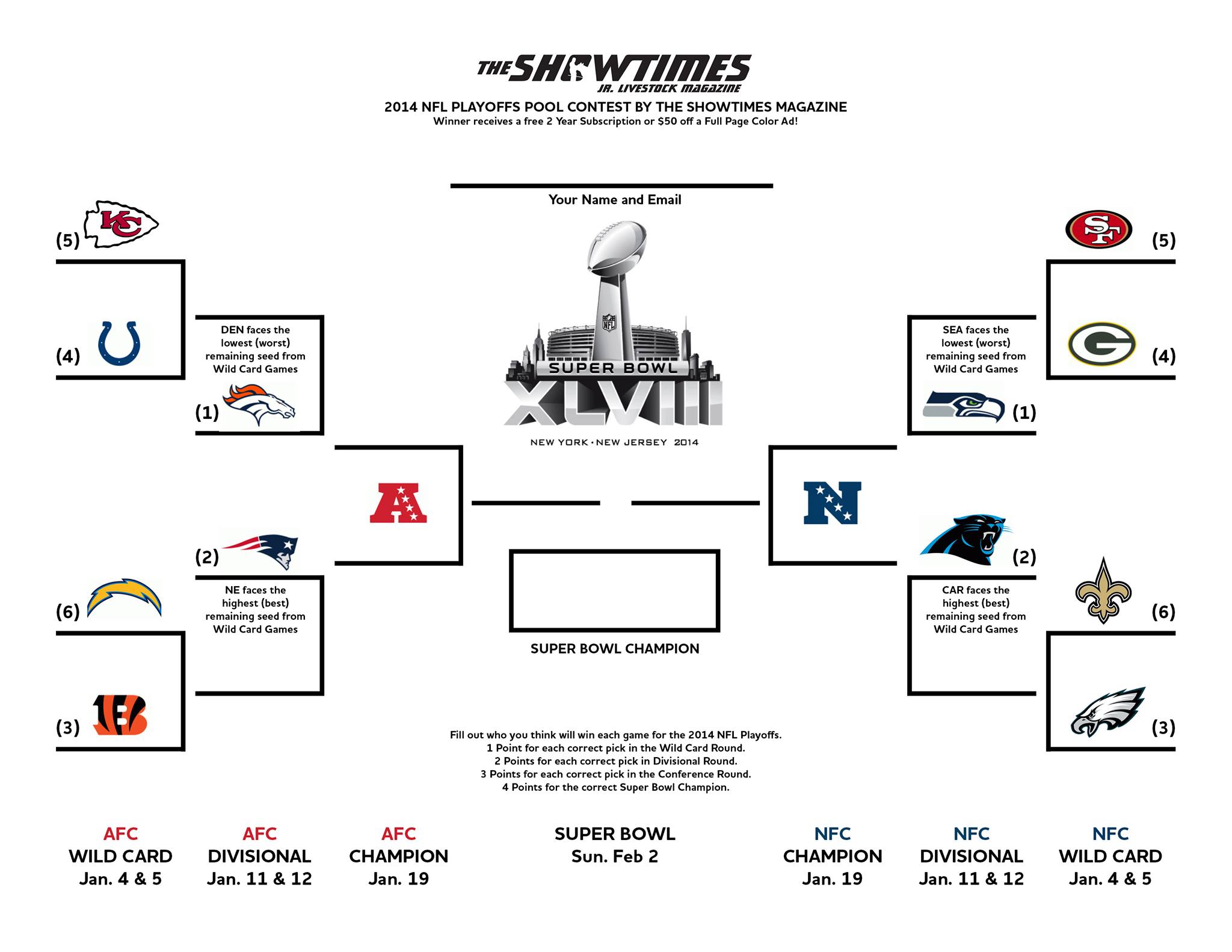 NFL Playoff Contest from The Showtimes Jr