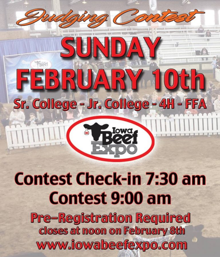 Iowa Beef Expo Judging Contest this Sunday Lautner Farms