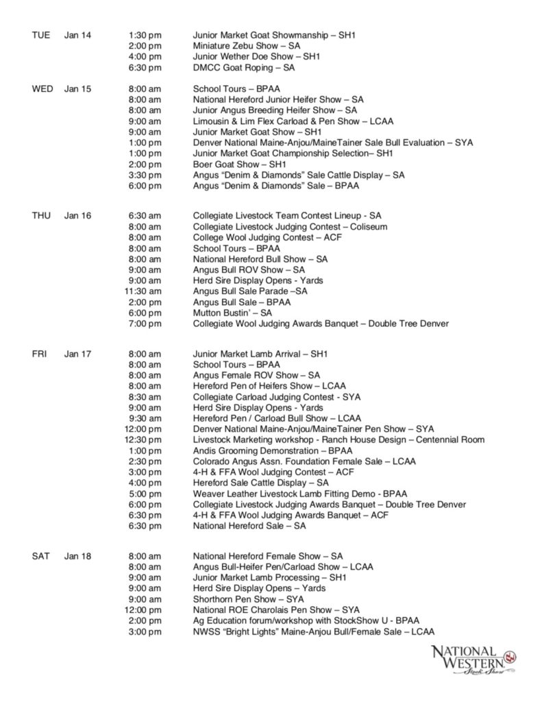 2020 NWSS Schedule Lautner Farms