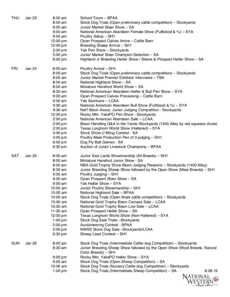 2020 NWSS Schedule Lautner Farms